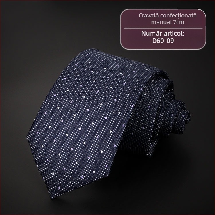 Cravată bărbătească transfrontalieră, cravată de afaceri profesională, carouri, twill, stiluri multiple, săgeată, bumbac, 7 cm, cravată manuală