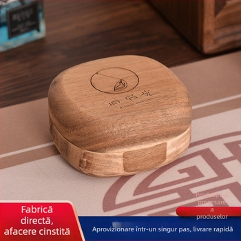 Cutie de bijuterii din lemn de salcâm creativă, cutie de ambalare pentru birou, cercei, brățări, cutie de bijuterii din lemn masiv, cutie portabilă pentru bijuterii