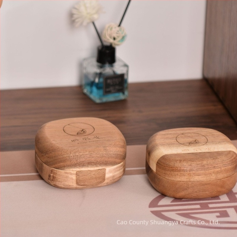 Cutie de bijuterii din lemn de salcâm creativă, cutie de ambalare pentru birou, cercei, brățări, cutie de bijuterii din lemn masiv, cutie portabilă pentru bijuterii