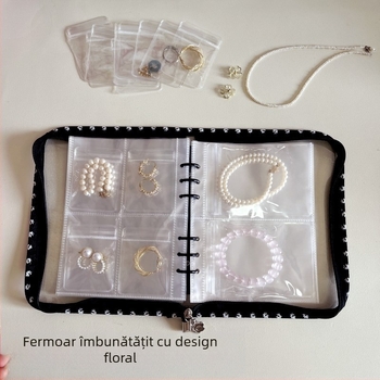 Carte mică cu fermoar cu flori, Cercei antioxidanti, Coliere, Cercei, Cercei, Bijuterii, Accesorii de mână, Pungi sigilate, Cărți de depozitare, Depozitare bijuterii