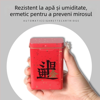 Pachet nou de 20 de huse de țigări integrate din metal cu rabat, creative, cu mai multe modele, impermeabile și rezistente la umiditate, cutie din tablă de oțel pentru bărbați, vânzare directă