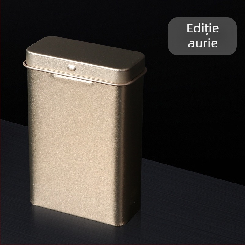 Pachet nou de 20 de huse de țigări integrate din metal cu rabat, creative, cu mai multe modele, impermeabile și rezistente la umiditate, cutie din tablă de oțel pentru bărbați, vânzare directă