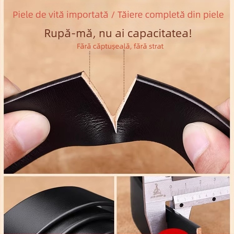 Curea Paul pentru bărbați din piele naturală, cataramă cu știft de înaltă calitate, din piele de vacă, curea simplă pentru pantaloni pentru bărbați, cu ridicata autentic