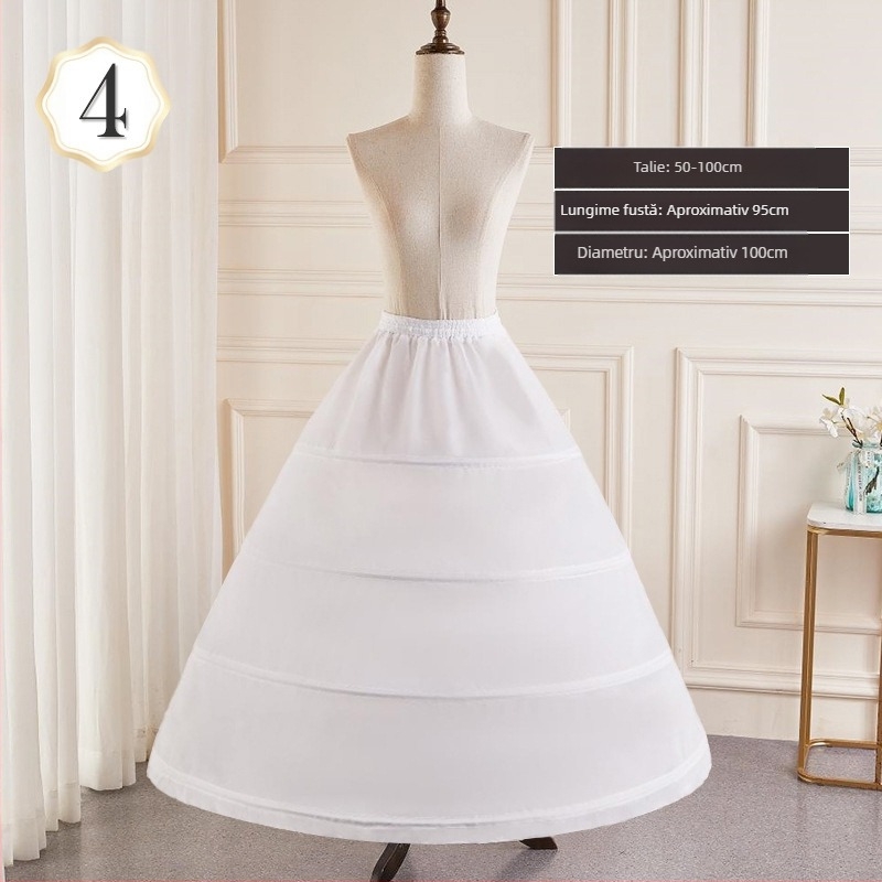 Rochie de mireasă cu fustă, tot felul de măriri îngrijite ale taliei, super baldachin, căptușit cu os, jupon de mireasă Lolita cu flori, en-gros