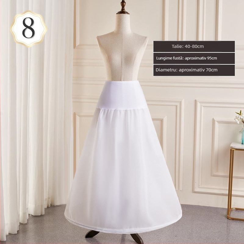 Rochie de mireasă cu fustă, tot felul de măriri îngrijite ale taliei, super baldachin, căptușit cu os, jupon de mireasă Lolita cu flori, en-gros