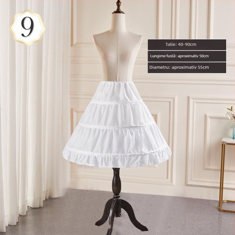 Rochie de mireasă cu fustă, tot felul de măriri îngrijite ale taliei, super baldachin, căptușit cu os, jupon de mireasă Lolita cu flori, en-gros