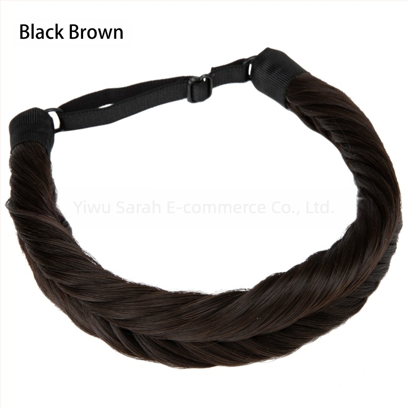 Peruca de mătase la temperaturi ridicate transfrontaliere europene și americane pentru femei, țesute manual, păr natural, împletitură, oase de pește, împletitură, păr