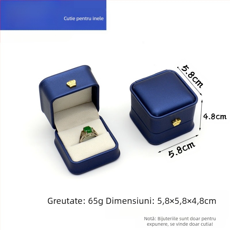 Cutie de bijuterii din piele de lux pentru talie, cu pandantiv și inel de coroană din Pu, cutie de ambalare pentru bijuterii, cutie cadou pentru talie, colier, inel de talie, brățară, coroană