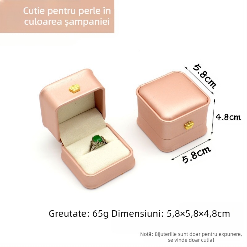 Cutie de bijuterii din piele de lux pentru talie, cu pandantiv și inel de coroană din Pu, cutie de ambalare pentru bijuterii, cutie cadou pentru talie, colier, inel de talie, brățară, coroană