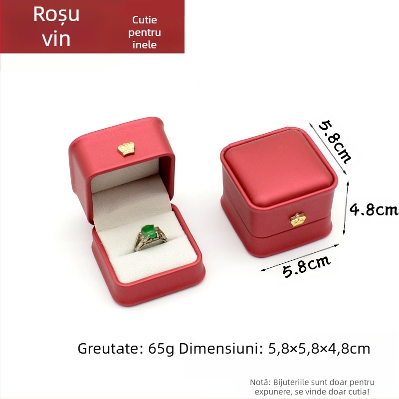 Cutie de bijuterii din piele de lux pentru talie, cu pandantiv și inel de coroană din Pu, cutie de ambalare pentru bijuterii, cutie cadou pentru talie, colier, inel de talie, brățară, coroană