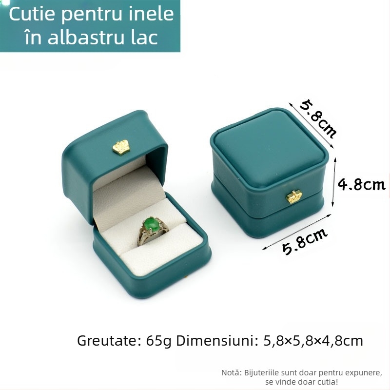 Cutie de bijuterii din piele de lux pentru talie, cu pandantiv și inel de coroană din Pu, cutie de ambalare pentru bijuterii, cutie cadou pentru talie, colier, inel de talie, brățară, coroană