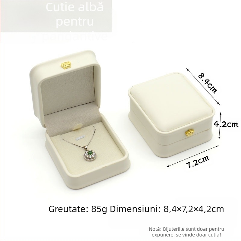 Cutie de bijuterii din piele de lux pentru talie, cu pandantiv și inel de coroană din Pu, cutie de ambalare pentru bijuterii, cutie cadou pentru talie, colier, inel de talie, brățară, coroană