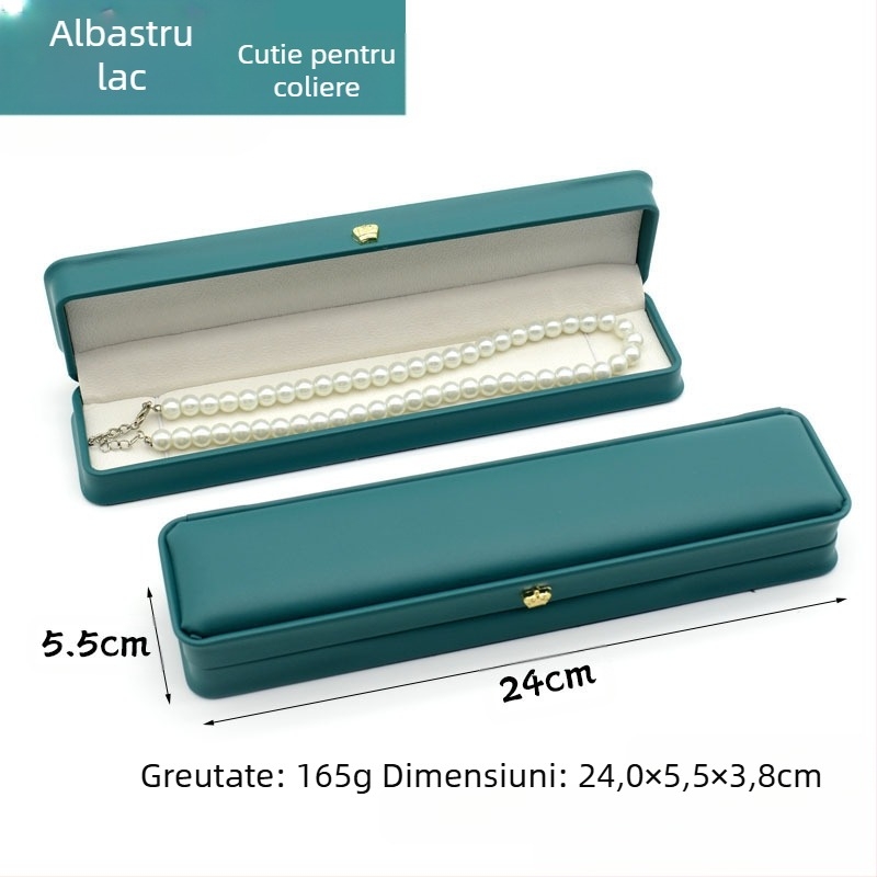Cutie de bijuterii din piele de lux pentru talie, cu pandantiv și inel de coroană din Pu, cutie de ambalare pentru bijuterii, cutie cadou pentru talie, colier, inel de talie, brățară, coroană