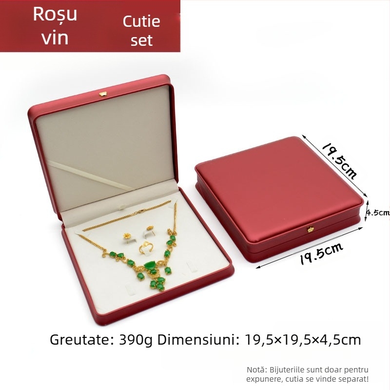 Cutie de bijuterii din piele de lux pentru talie, cu pandantiv și inel de coroană din Pu, cutie de ambalare pentru bijuterii, cutie cadou pentru talie, colier, inel de talie, brățară, coroană