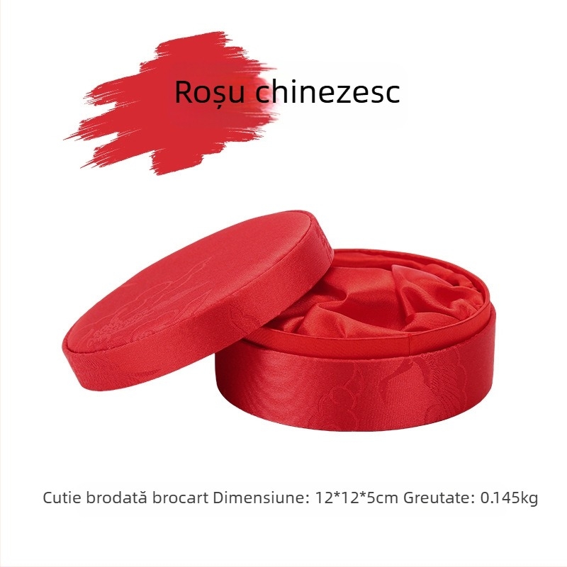 Guofeng Cutie de bijuterii din brocart clasic, cutie de bijuterii de înaltă calitate, cutie de ambalare pentru brățări din jad viu, cutie de bijuterii cu șir de mărgele