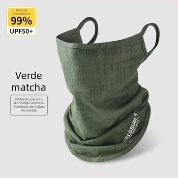 Mască de mătase de gheață pentru echitație în aer liber, sport, protecție solară, eșarfă pentru gât, protecție facială, eșarfă multifuncțională pentru pescuit, alpinism, mască