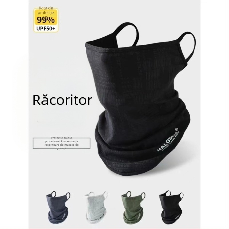 Mască de mătase de gheață pentru echitație în aer liber, sport, protecție solară, eșarfă pentru gât, protecție facială, eșarfă multifuncțională pentru pescuit, alpinism, mască