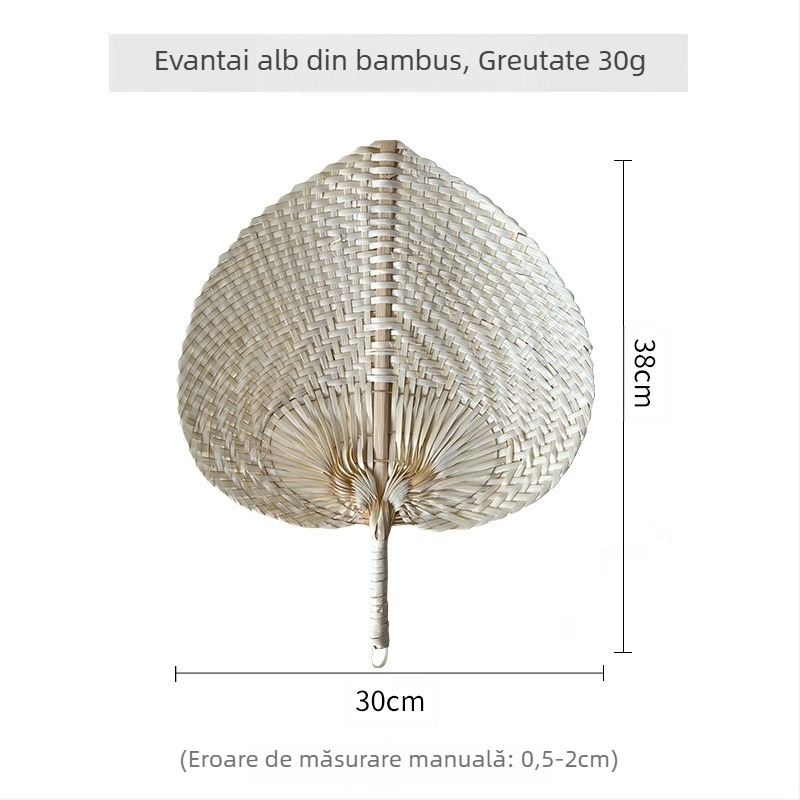 Evantai de vară în formă de piersică, caracteristic vietnamez, evantai de bambus, evantai artistic din PU, mic, proaspăt, creativ, manual, cu manivelă, de culoare