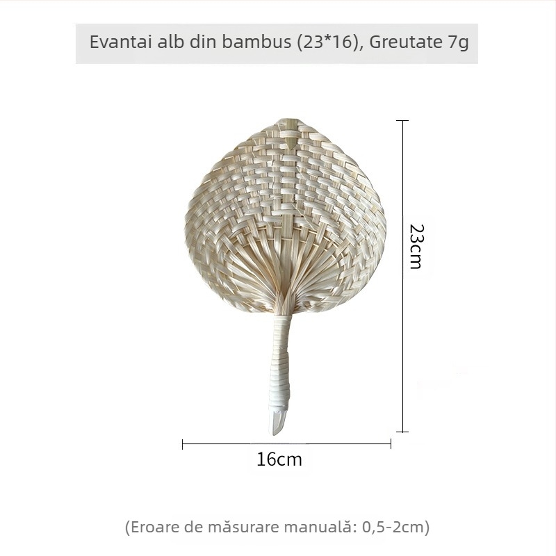 Evantai de vară în formă de piersică, caracteristic vietnamez, evantai de bambus, evantai artistic din PU, mic, proaspăt, creativ, manual, cu manivelă, de culoare