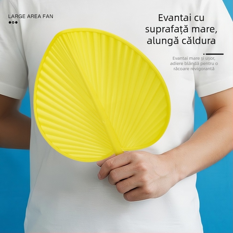 Evantai din frunze de papură din plastic, de modă veche, acționat manual, neputrezit, evantai de vară, repelent de țânțari, evantai de banane, evantai de floarea-soarelui pentru bătrân, lucrat manual, evantai de vară pentru copii