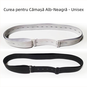 Curea de cămașă cu inele de fixare Cross-Border Supply, stil simplu, pentru bărbați și femei, curea de fixare a cămășii, curea cu cataramă metalică neagră și albă
