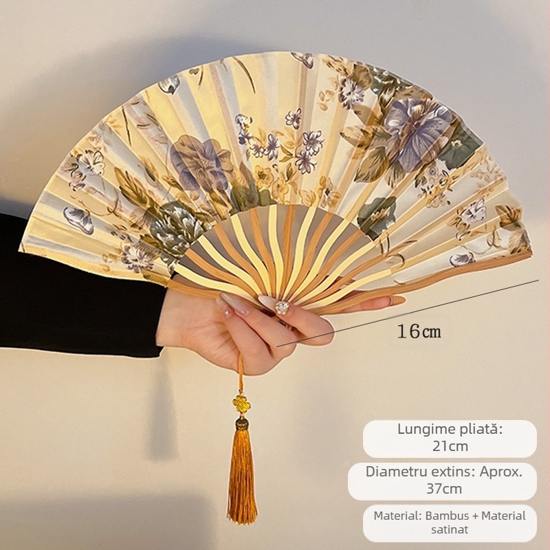 Evantai pliabil antic în stil chinezesc, evantai de vară Hanfu Cheongsam, evantai pliabil mini în stil chinezesc nou, portabil
