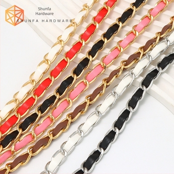 Geantă nouă din piele cu lanț de aluminiu și curea metalică pentru geantă, stil Chanel, curea de umăr din piele PU, lanț crossbody pentru umăr