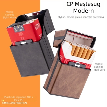 Husă de țigară nouă transfrontalieră, pachet de 20, husă de țigară creativă cu flip, geantă moale portabilă, husă de țigară de protecție, husă din piele, marcă la modă