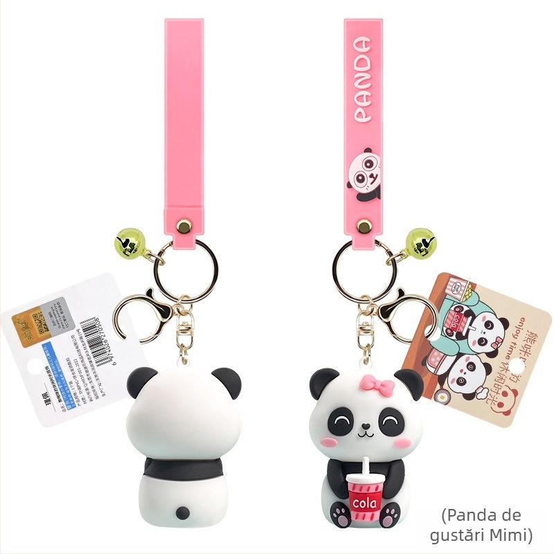 Mașină Panda Breloc Păpușă Breloc Drăguț Desen Animat Pandantiv 3D Cadou Cadou Păpușă Ornament En-gros