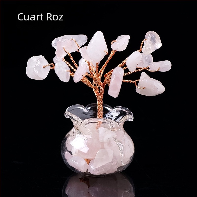 Pietriș de cristal natural, copac de bogăție, ametist, copac de bogăție, decorare creativă pentru desktop, ornamente pentru copacul de viață al mașinii