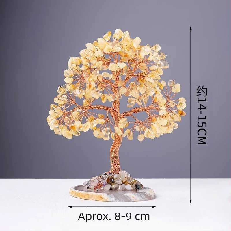 Agat cristal pietriș arbore bogăție ametist citrin arbore bogăție casă desktop decorare meșteșuguri ornamente