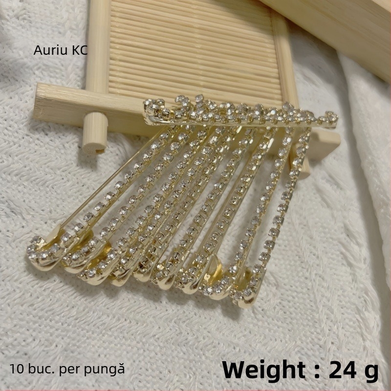 Broșă cu diamant, tip boutique, cea mai bine vândută, în formă de U, cu strasuri, accesorii vestimentare, cu cataramă anti-lumină fixă, pentru comerț electronic transfrontalier