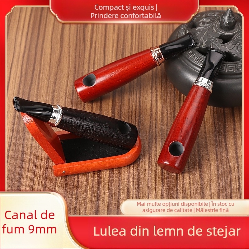 DHL Nou Creative 9mm Flue Aoko Țeavă din lemn ușoară, portabilă, din lemn masiv, mică
