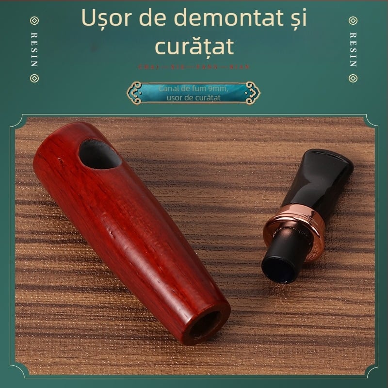 DHL Nou Creative 9mm Flue Aoko Țeavă din lemn ușoară, portabilă, din lemn masiv, mică