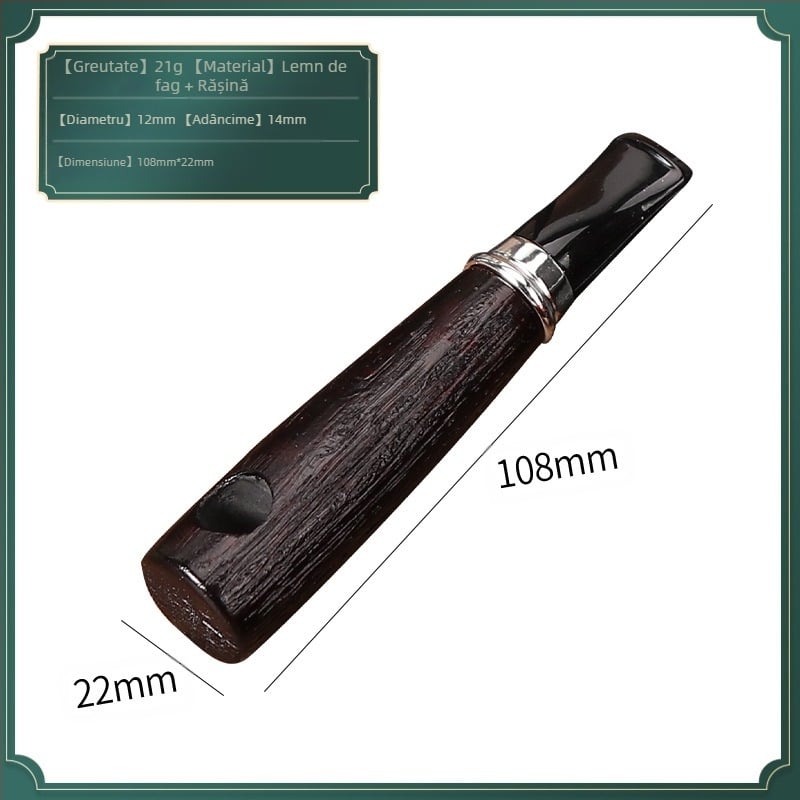 DHL Nou Creative 9mm Flue Aoko Țeavă din lemn ușoară, portabilă, din lemn masiv, mică