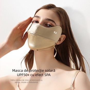 Mască de mătase nouă pentru femei, protecție solară de vară, anti-UV, mască agățată pentru urechi, mască de față ușoară și respirabilă Xkz52