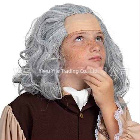 Perucă de profesor bătrân Einstein cosplay perucă pe jumătate de scalp perucă cheală vânzare transfrontalieră vânzări directe din fabrică