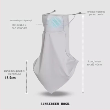 Mască de protecție solară din mătase glacială pentru bărbați și femei care conduc, mască de față cu protecție UV, mască de protecție a gâtului subțire și respirabilă, mască de călărie UPF50