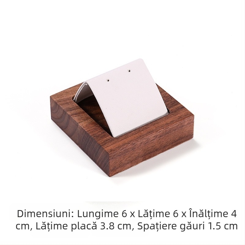 Suport pentru bijuterii din nuc, stil retro simplu, suport pentru cercei, contor pentru bijuterii, cercei din aur și argint, recuzită pentru afișare