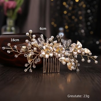 Pieptene de păr pentru mireasă în stil național, nou, chinoiserie, țesut manual, cu perle incrustate, cu diamante, flori, accesorii de înaltă calitate