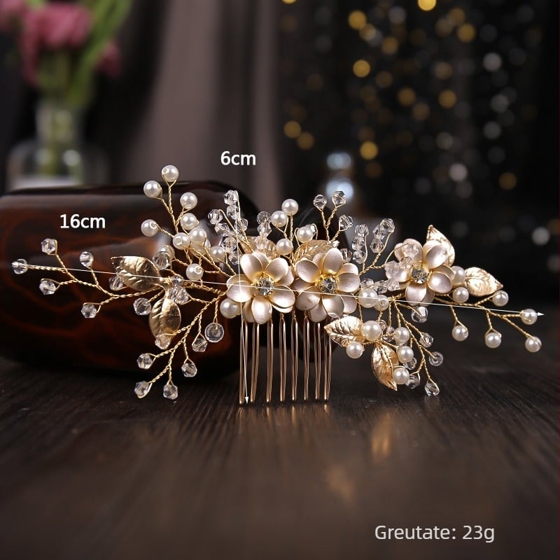 Pieptene de păr pentru mireasă în stil național, nou, chinoiserie, țesut manual, cu perle incrustate, cu diamante, flori, accesorii de înaltă calitate