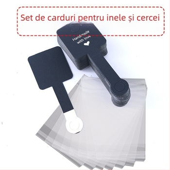 Nou alb-negru maro în trei culori pentru bijuterii, inel de cauciuc, umeraș de păr, bandă de păr, ambalaj de bijuterii, carte pliabilă