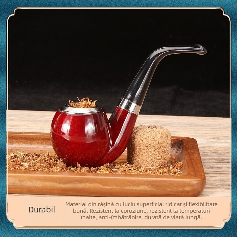 Vânzare fierbinte pentru începători, țeavă din rășină, cu dublă utilizare, oală metalică curbată clasică, detașabilă și lavabilă, direct în stoc en-gros