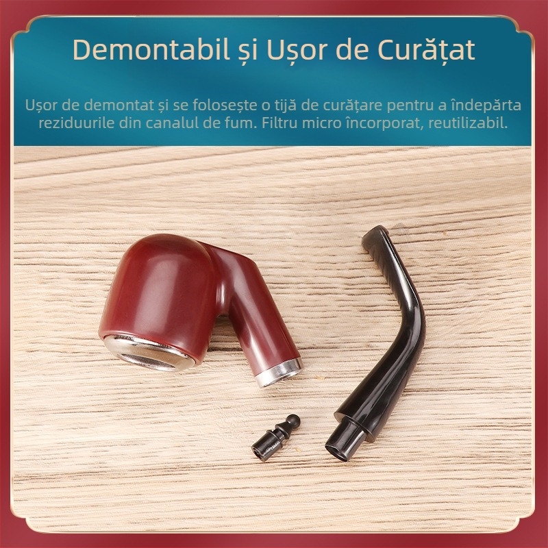 Vânzare fierbinte pentru începători, țeavă din rășină, cu dublă utilizare, oală metalică curbată clasică, detașabilă și lavabilă, direct în stoc en-gros