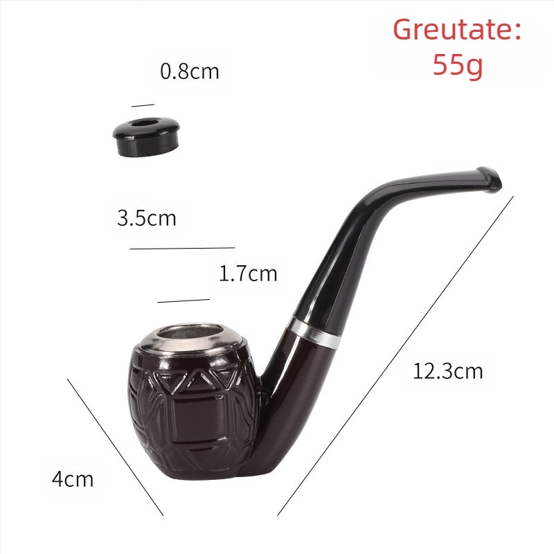 Vânzare fierbinte pentru începători, țeavă din rășină, cu dublă utilizare, oală metalică curbată clasică, detașabilă și lavabilă, direct în stoc en-gros