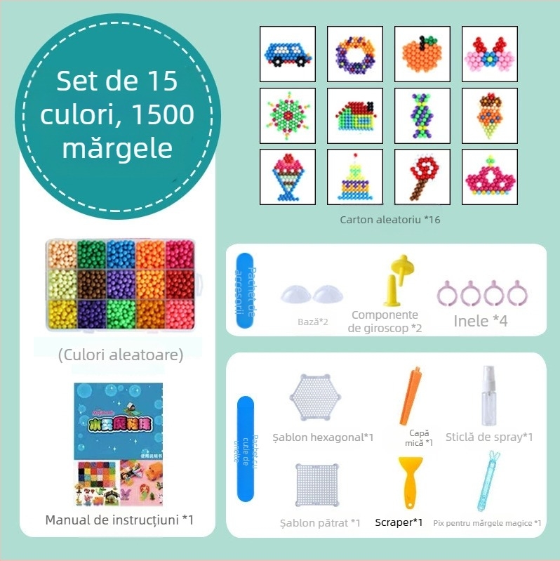 Mărgele magice cu ceață de apă, jucării cu mărgele lipicioase cu apă, potrivite pentru băieți și fete, jucării educaționale creative lucrate manual, DIY