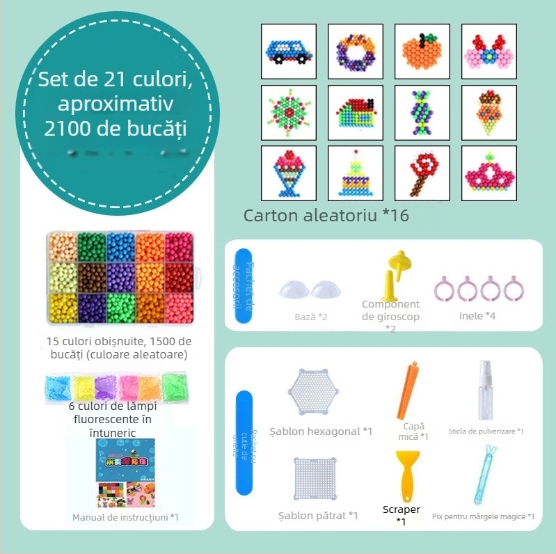 Mărgele magice cu ceață de apă, jucării cu mărgele lipicioase cu apă, potrivite pentru băieți și fete, jucării educaționale creative lucrate manual, DIY