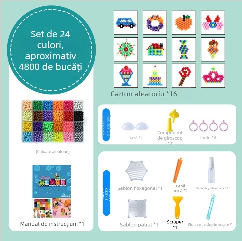 Mărgele magice cu ceață de apă, jucării cu mărgele lipicioase cu apă, potrivite pentru băieți și fete, jucării educaționale creative lucrate manual, DIY