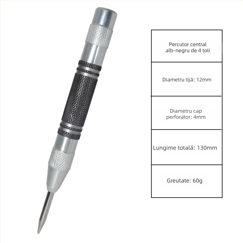 Localizator automat de perforator central, perforator de înaltă duritate, perforator automat de probă de 130 mm, instrument de siguranță pentru spargerea ferestrelor