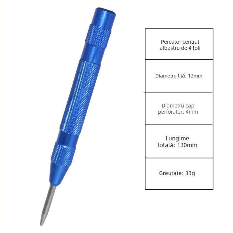 Localizator automat de perforator central, perforator de înaltă duritate, perforator automat de probă de 130 mm, instrument de siguranță pentru spargerea ferestrelor